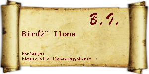 Biró Ilona névjegykártya